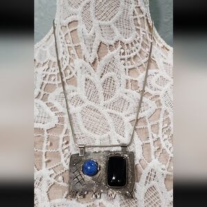 Judy Perlman Contemporary/Modernist Artist 925 sterling Silver Necklace  21"